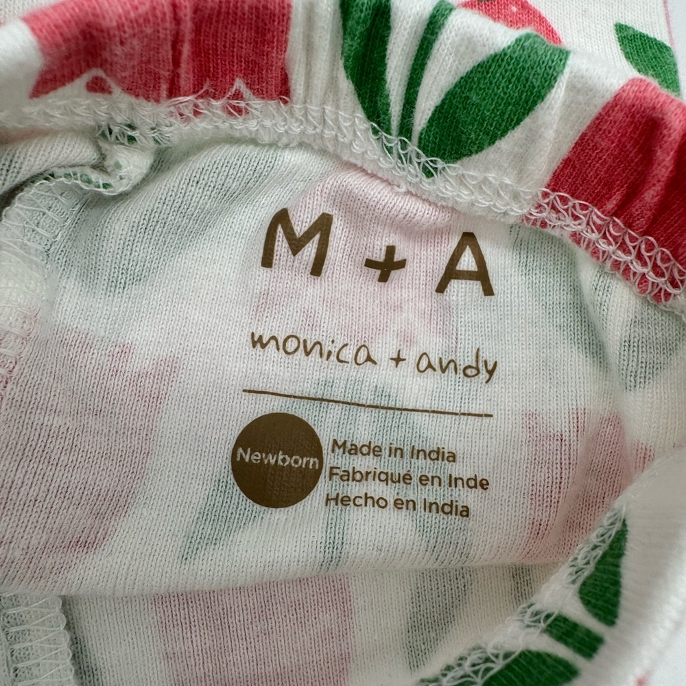 M+A MONICA + ANDY ORGANIC PINK TULIP KIMONO FOOTIE OUTFIT 🌸SZ NB🌸 - Picture 12 of 13